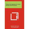 Types of Error in Latin Word Knowledge - Paperback