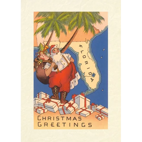Vintage Lined Notebook Christmas Greetings from Florida - Paperback