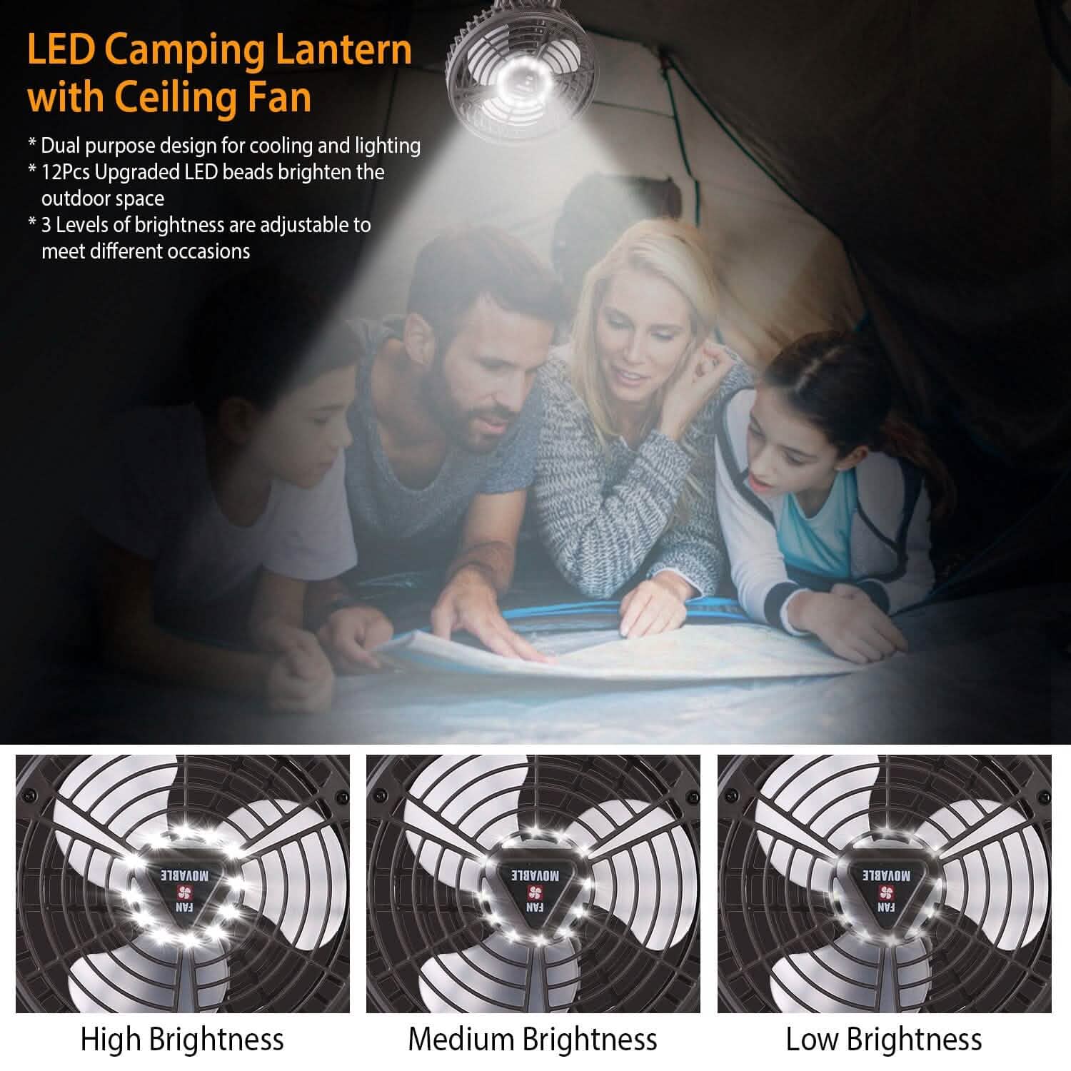 10400 mAh Portable Camping Fan