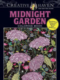 Creative Haven Midnight Garden Coloring Book: Heart & Flower Designs on a Dramatic Black Background - Paperback