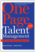 One Page Talent Management: Eliminating Complexity, Adding Value - Hardcover