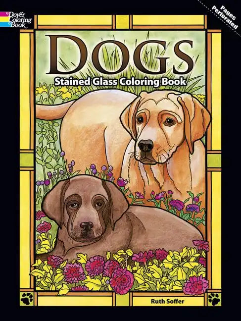 Dogs Stained Glass Coloring Book - Paperback