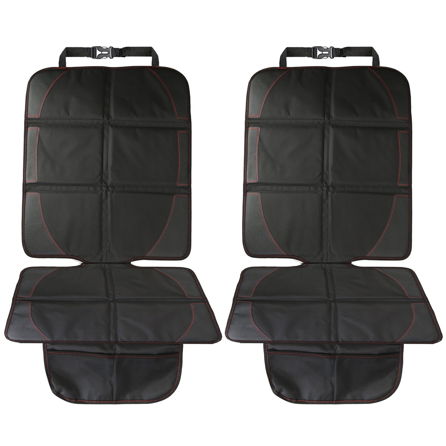 2 Packs Car Seat Protector Cushion Mat Pad with Thick Padding Protector for Child Baby Car Seat Mesh Pockets Non-slip