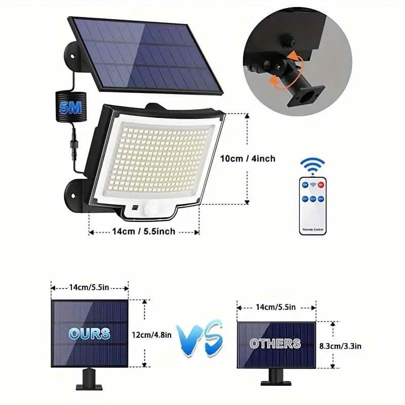 2-Pack: 228 LED Outdoor Split Solar Wall Lights