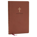 NKJV Holy Bible, Ultra Thinline, Brown Leathersoft, Red Letter, Comfort Print - Imitation Leather