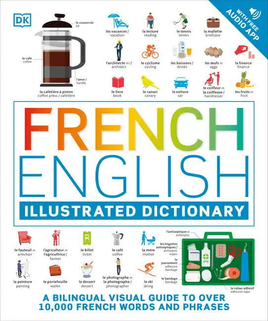 French - English Illustrated Dictionary: A Bilingual Visual Guide to Over 10,000 French Words and Phrases - Paperback