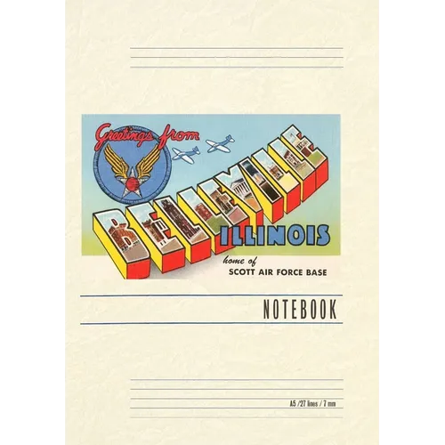 Vintage Lined Notebook Greetings from Belleville, Illinois - Paperback