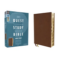 Niv, Quest Study Bible, Large Print, Leathersoft, Brown, Thumb Indexed, Comfort Print: The Only Q and A Study Bible - Imitation Leather