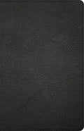 CSB Large Print Personal Size Reference Bible, Black Genuine Leather - Leather
