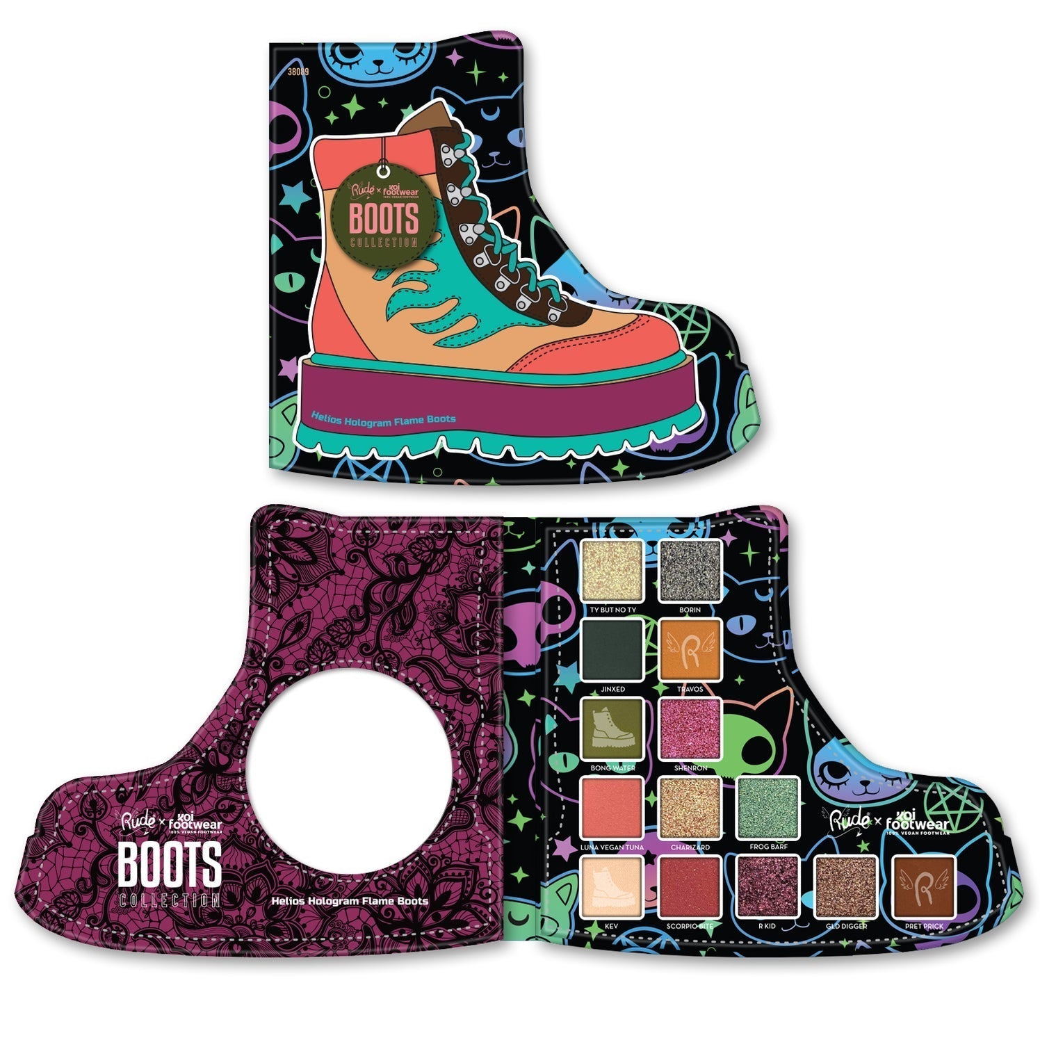 RUDE X KOI FOOTWEAR Boots Collection - Helios Hologram Flame Boots -  Helios Hologram Flame Boots