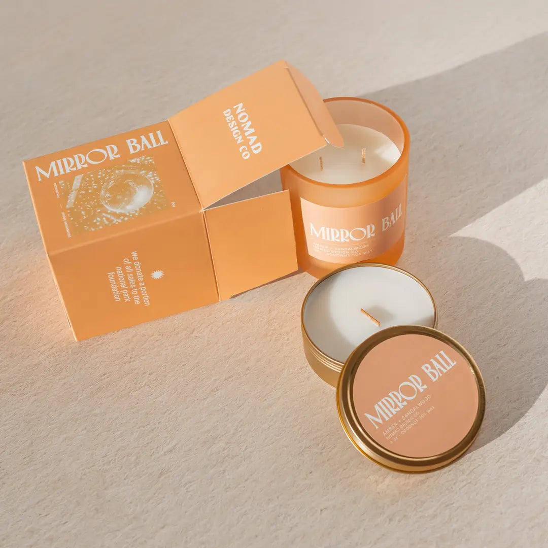 Mirror Ball Travel Tin Candle