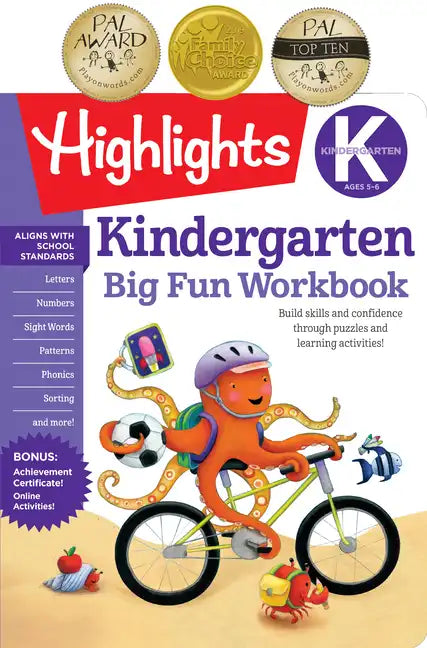 Kindergarten Big Fun Workbook: 256-Page Kindergarten Activity Book Full of Kindergarten Math, Reading, Writing Practice, Phonics, Puzzles and More - Paperback
