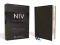 Niv, Thinline Bible, Large Print, Premium Leather, Goatskin, Black, Premier Collection, Comfort Print - Leather