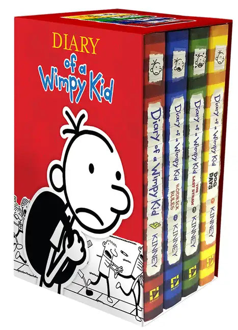 Diary of a Wimpy Kid Box of Books 1-4 Hardcover Gift Set: Diary of a Wimpy Kid, Rodrick Rules, the Last Straw, Dog Days - Hardcover