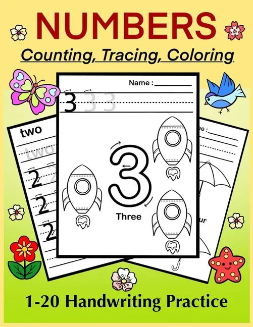 NUMBERS - Counting, Tracing, Coloring. 1-20 Handwriting Practice: Number Tracing Book for Preschoolers and Kids, Numbers Practice Workbook - Paperback