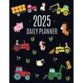 Farm Planner 2025: Cool Daily Agenda for 2025 Scheduler With Tractors & Funny Farm Animals (12 Months) Organizer with Cow, Sheep, Horse, - Paperback