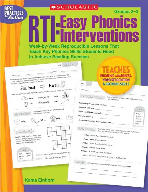 Rti: Easy Phonics Interventions: Week-By-Week Reproducible Lessons That Teach Key Phonics Skills Students Need to Achieve Reading Success - Paperback