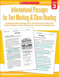 Informational Passages for Text Marking & Close Reading: Grade 3: 20 Reproducible Passages with Text-Marking Activities That Guide Students to Read St - Paperback