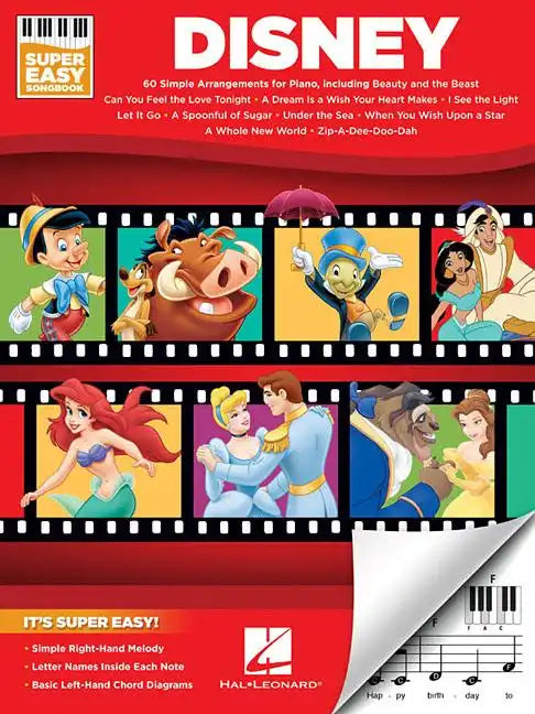 Disney - Super Easy Songbook - Disney Piano Music Book with Accessible Arrangements - Easy-To-Play P - Paperback