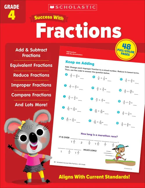 Scholastic Success with Fractions Grade 4 Workbook - Paperback