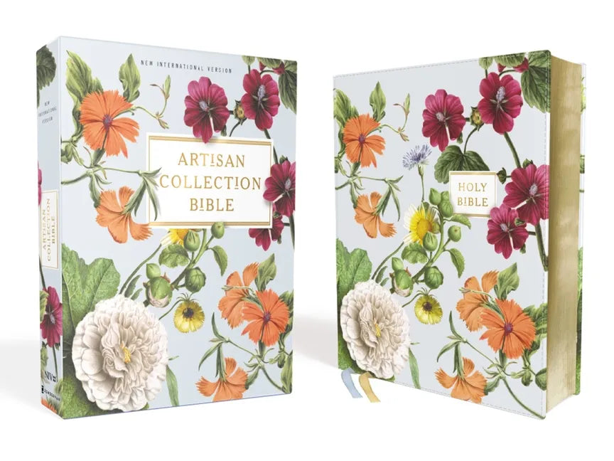 Niv, Artisan Collection Bible, Leathersoft, Blue Floral, Red Letter Edition, Comfort Print - Imitation Leather