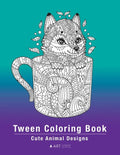 Tween Coloring Book: Cute Animal Designs: Colouring Pages For Boys & Girls of All Ages, Preteens, Intricate Zentangle Drawings For Stress R - Paperback