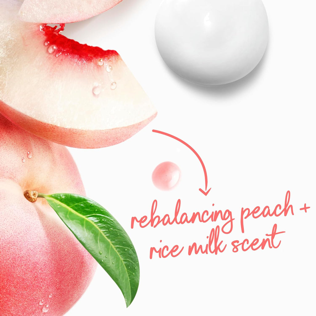 Dove Body Wash Rebalance White Peach & Rice Milk For 24hr Lotion-Soft Skin Moisturizing Skin Cleanser with No Sulfates No Parabens 30.6 oz