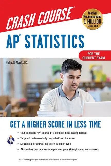 Ap(r) Statistics Crash Course, Book + Online: Get a Higher Score in Less Time - Paperback