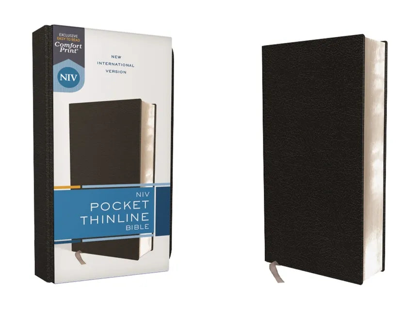Niv, Pocket Thinline Bible, Bonded Leather, Black, Red Letter, Comfort Print - Bonded Leather