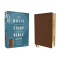 Niv, Quest Study Bible, Large Print, Leathersoft, Brown, Comfort Print: The Only Q and A Study Bible - Imitation Leather