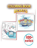 Coloring Book Boats: Ship & Boat Coloring Books with ship, boat, barque sailing, pirate ship, sailboat, carrier, fishing boat, canoe - Paperback