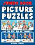 Jumbo Book of Picture Puzzles: Picture Puzzle Spot the Differences Book for Kids & Adults, 50 Beautiful Cartoon Puzzles of Artworks with Solution - F - Paperback