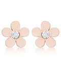 Daisy 0.3ct CZ Stainless Steel Flower Stud Earrings