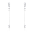 1.2Ct Graduated Plated Drop Cubic Zirconia Earrings.