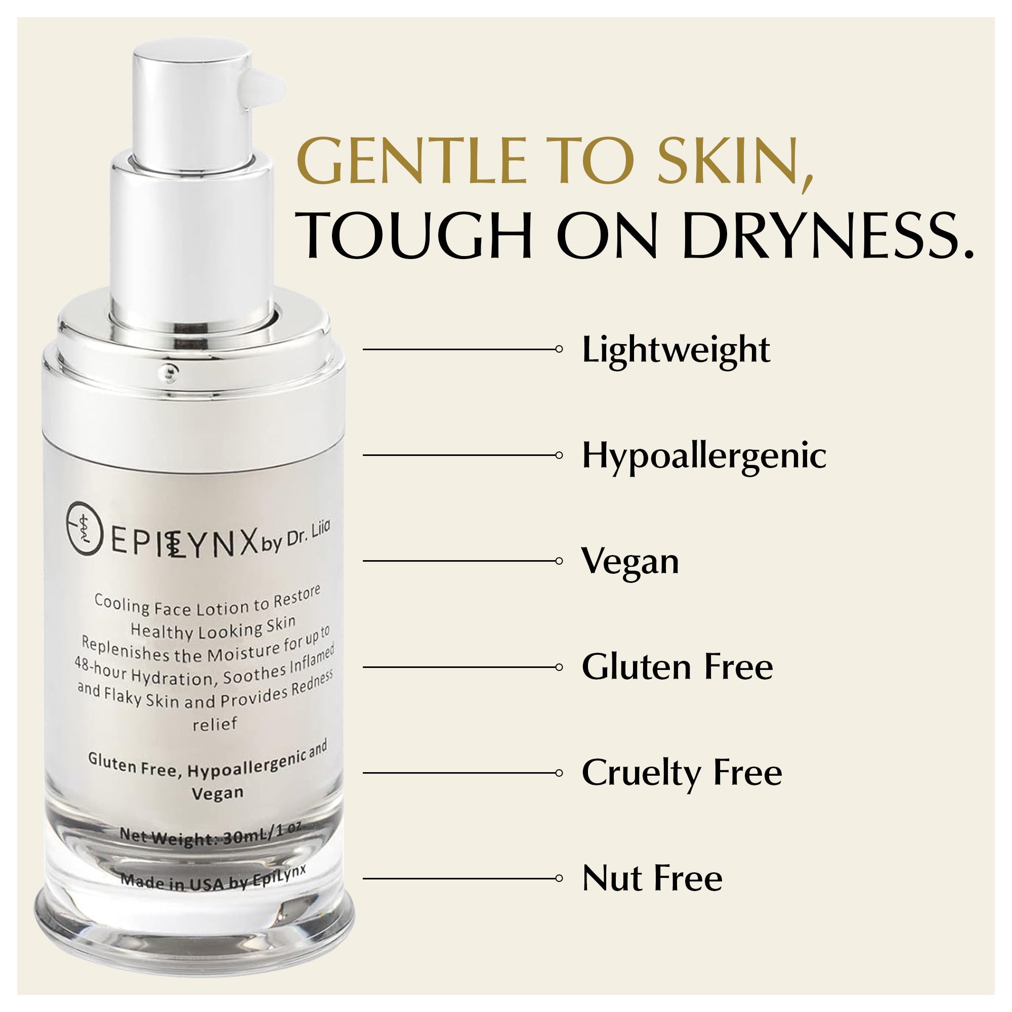 Lightweight Face Moisturizer for Sensitive & Dry Skin – Calming & Hydrating