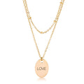 Double Chain LOVE Necklace Gold