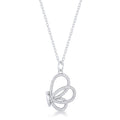 Whimsical CZ Butterfly Pendant and Necklace