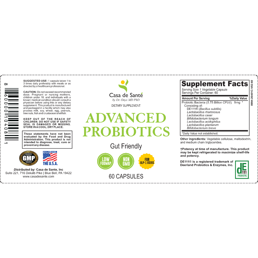 Advanced Probiotics GI Support Low FODMAP Gut Friendly MD PhD Formulated