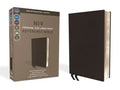NIV, Personal Size Reference Bible, Large Print, Premium Leather, Black, Red Letter Edition, Comfort Print - Leather