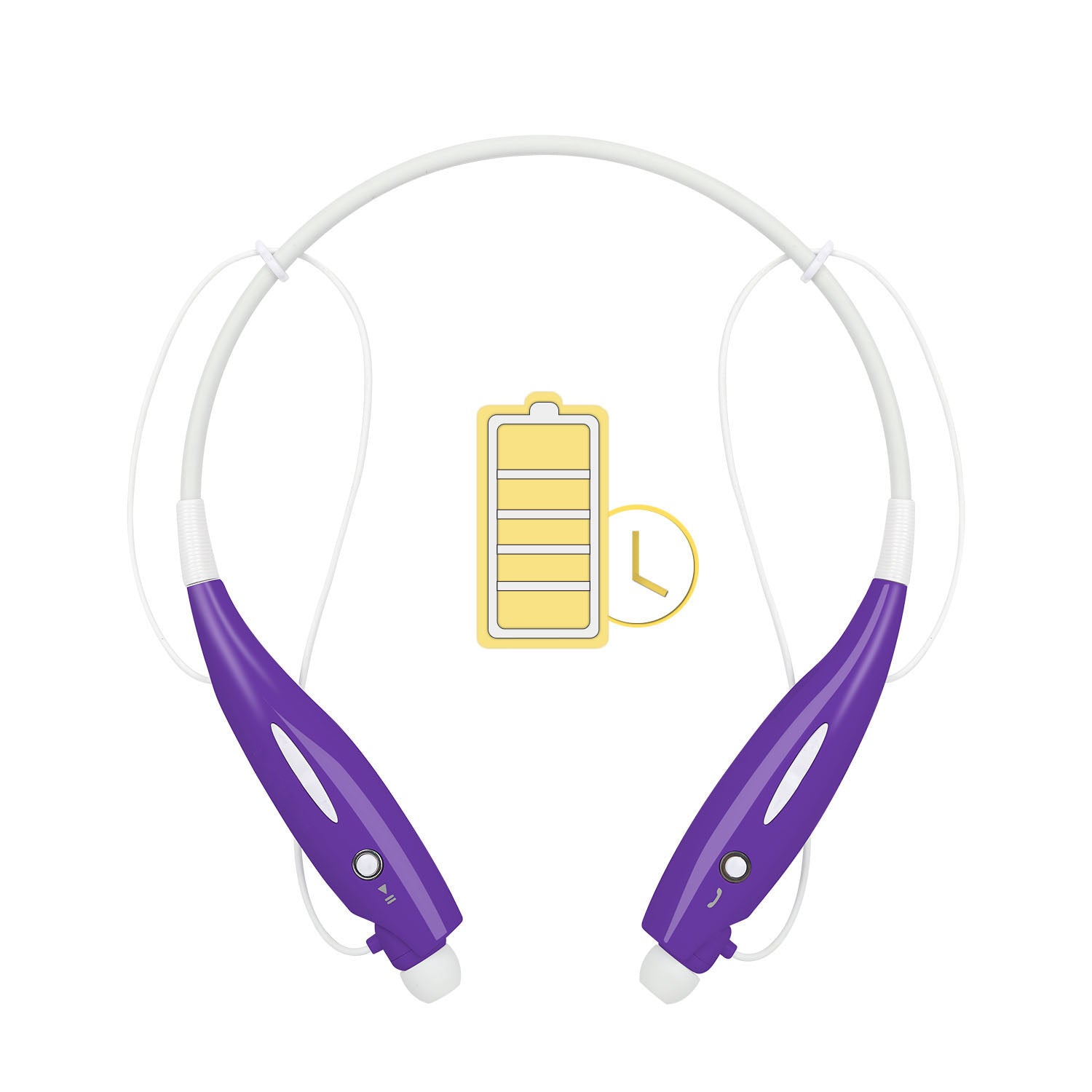 Wireless Stereo Headsets Sport Neckband Headphones In-ear Magnetic IPX4 Waterproof Earbuds w/ Built-in Mic Call Vibrate Alert Number Broadcast Running