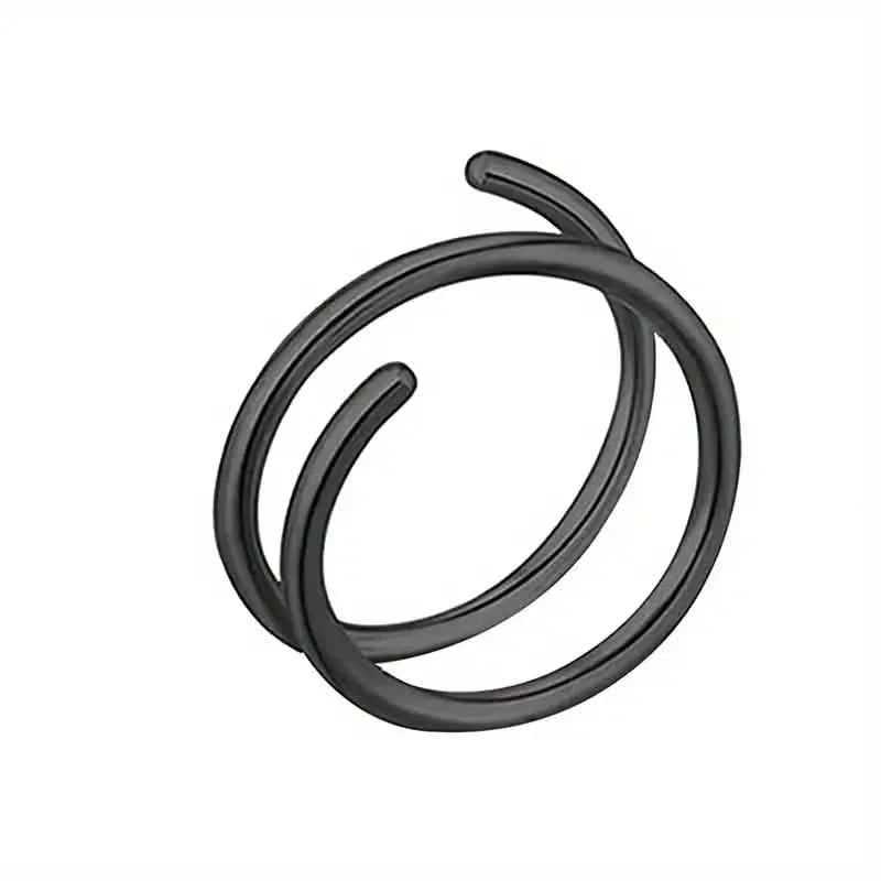 Stainless Steel Double Helix Nose Ring – 14K Gold Plated Hot Style Piercing Jewelry for Women