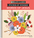 Brain Games - Sticker by Number: Words of Jesus (28 Images to Sticker) - Spiral
