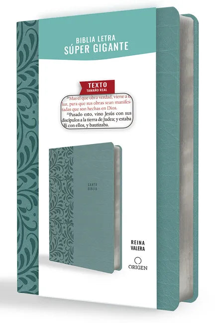 Biblia Reina Valera Letra Súper Gigante, Símil Piel Aguamarina / Spanish Bible Reina Valera Super Giant Print, Aquamarine Leathersoft - Paperback