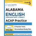 Alabama Comprehensive Assessment Program Test Prep: Grade 5 English Language Arts Literacy (ELA) Practice Workbook and Full-length Online Assessments: - Paperback