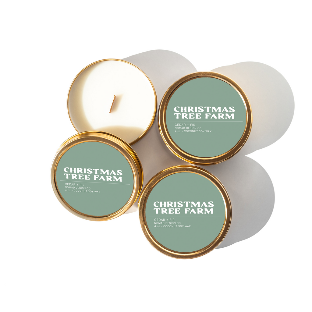 Christmas Tree Farm Travel Tin Candle