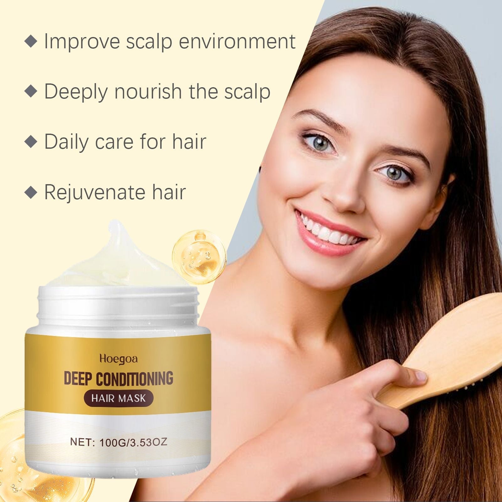 Hoegoa Hydrating Repair Mask Nourishing Moisturizing Smooth Repair Hydrating Soft Fluffy Hair Care Essence