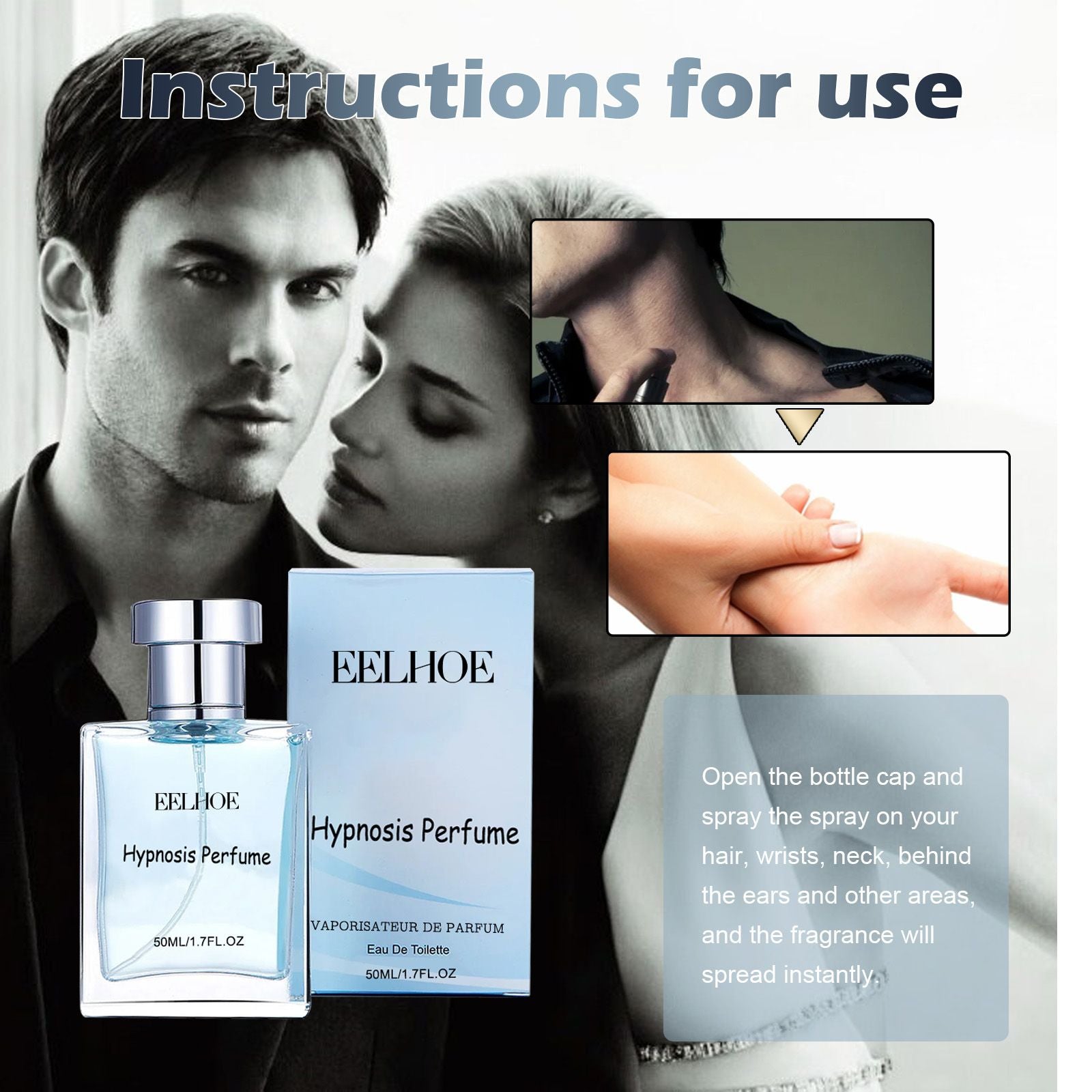 EELHOE Men's Charm Perfume Natural Fresh Light fragrance Deodorant Date portable atmosphere perfume