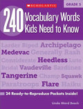 240 Vocabulary Words Kids Need to Know: Grade 5: 24 Ready-To-Reproduce Packets Inside! - Paperback