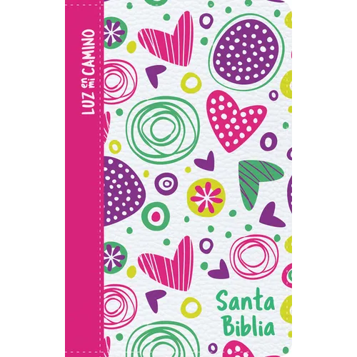 NVI Biblia Luz En Mi Camino Corazones, Multicolor Símil Piel - Imitation Leather