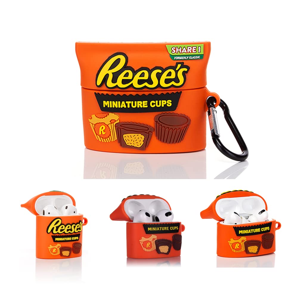 TEMTOOE Silicone Case Cute Cover Compatible for Apple Airpods 123&Pro [Snacks Candy Series] (Airpods Pro Case Reeses)